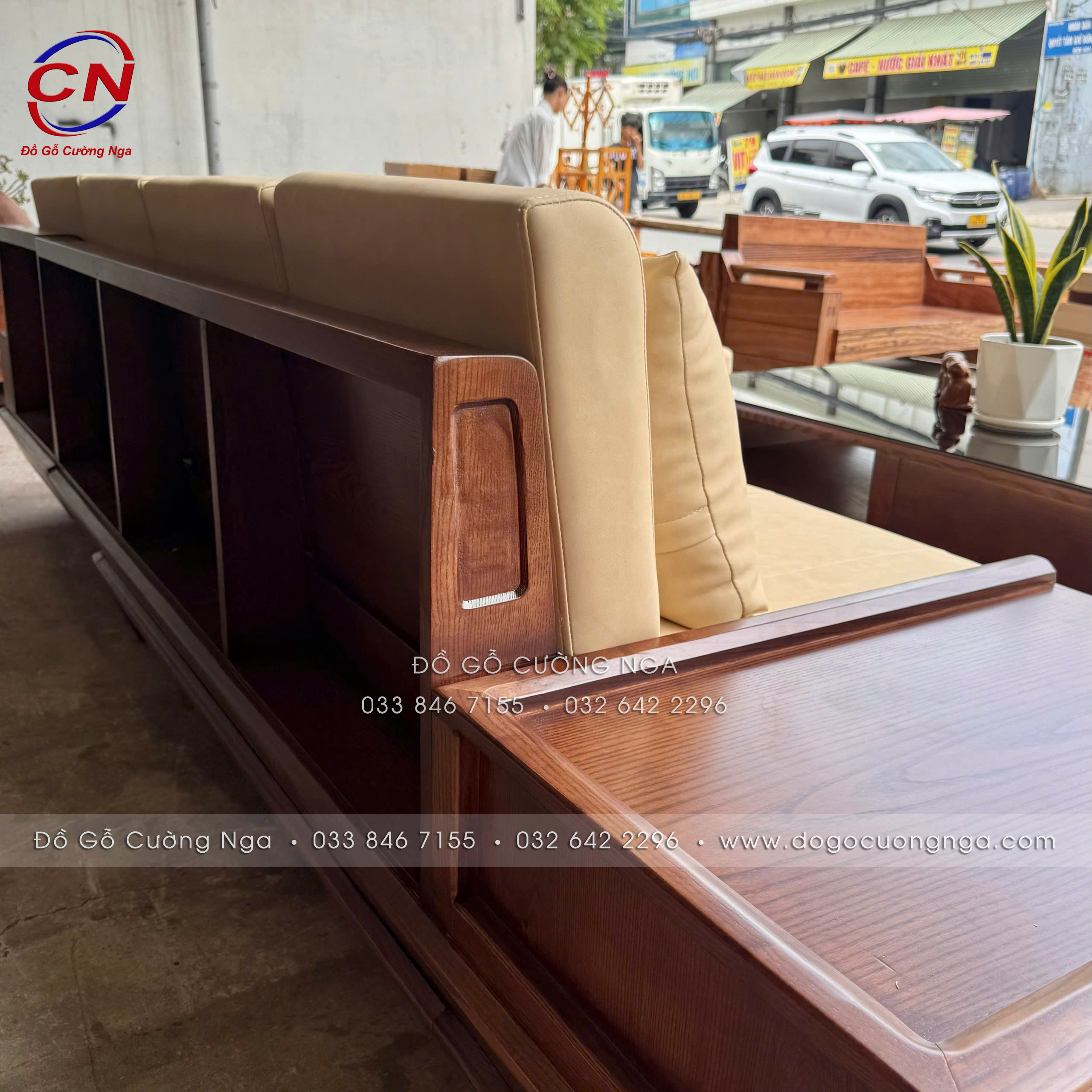 sofa gỗ sồi 