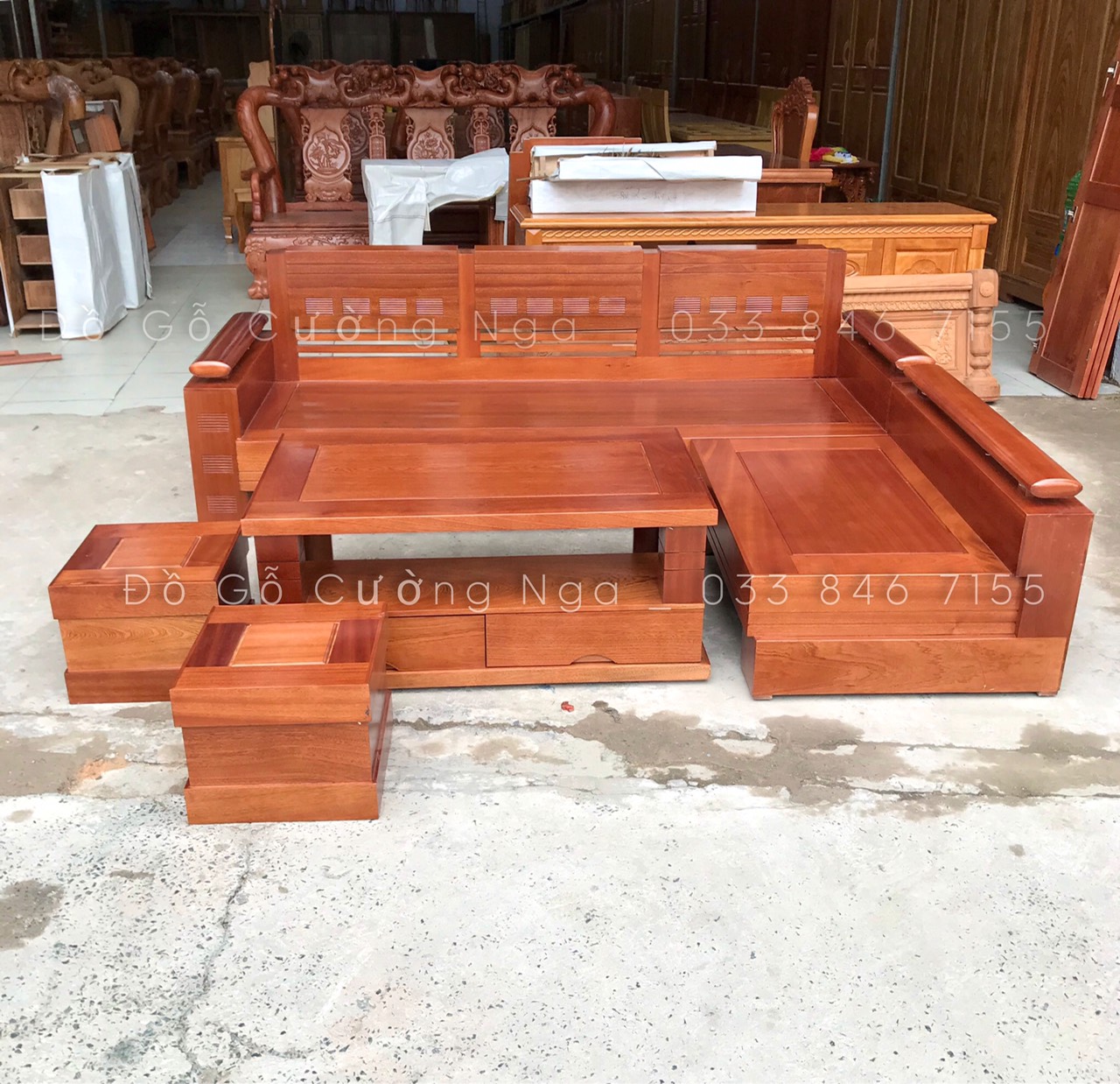 ghế sofa go xoan dao 