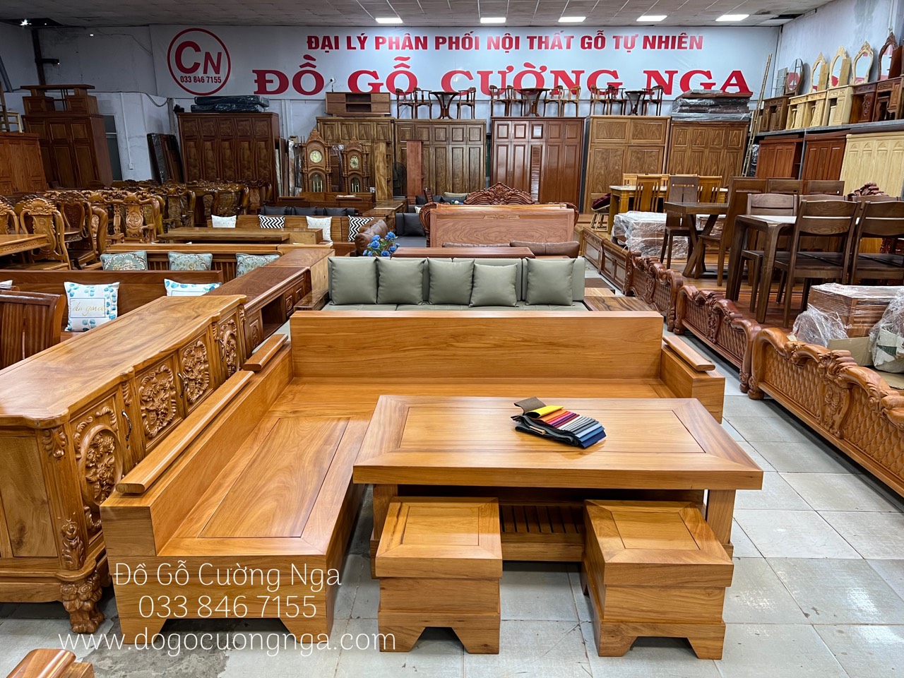 ghe sofa gỗ gõ đỏ goc L 