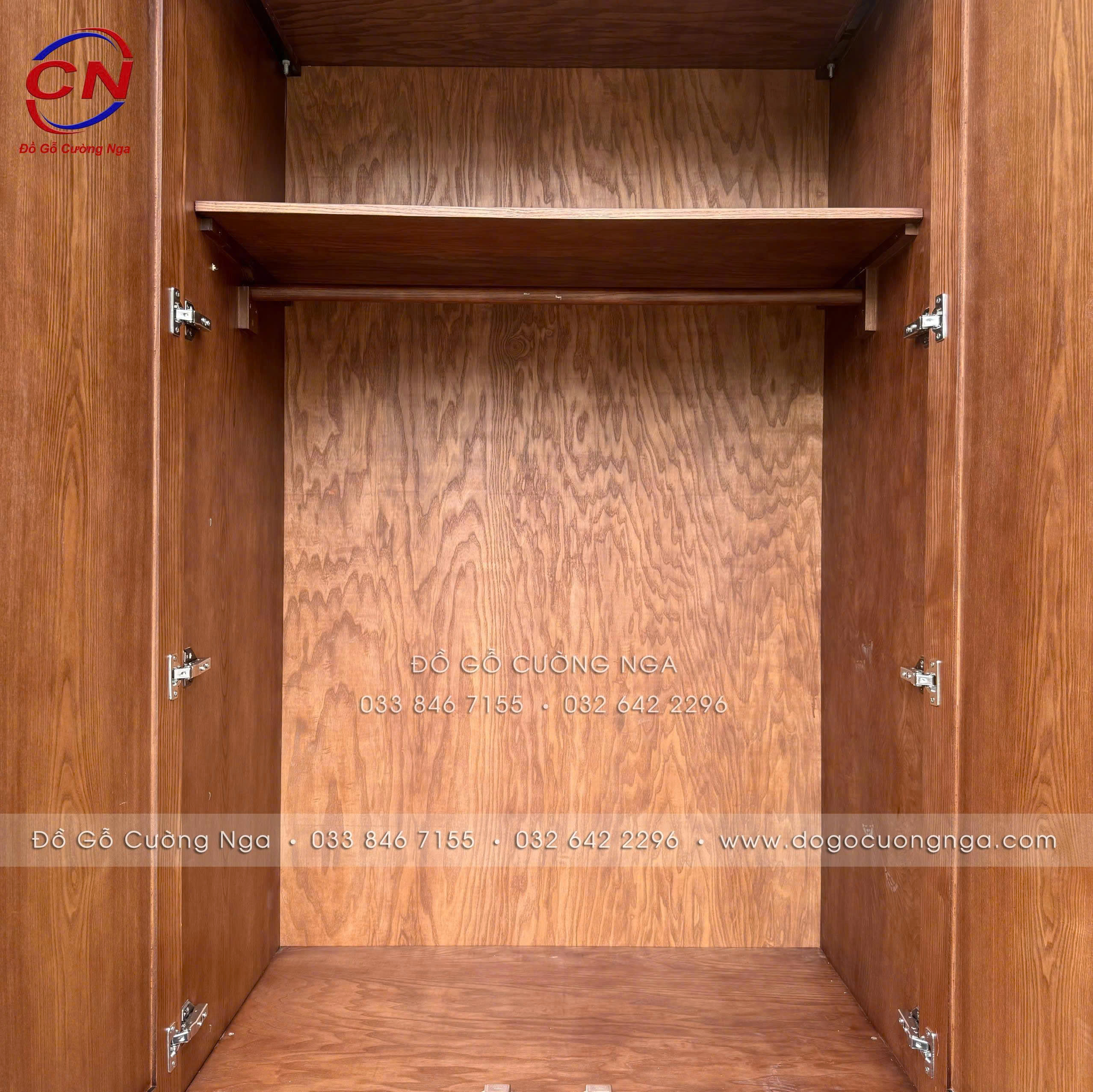 tủ quần áo gỗ sồi nga 3 cánh mở 