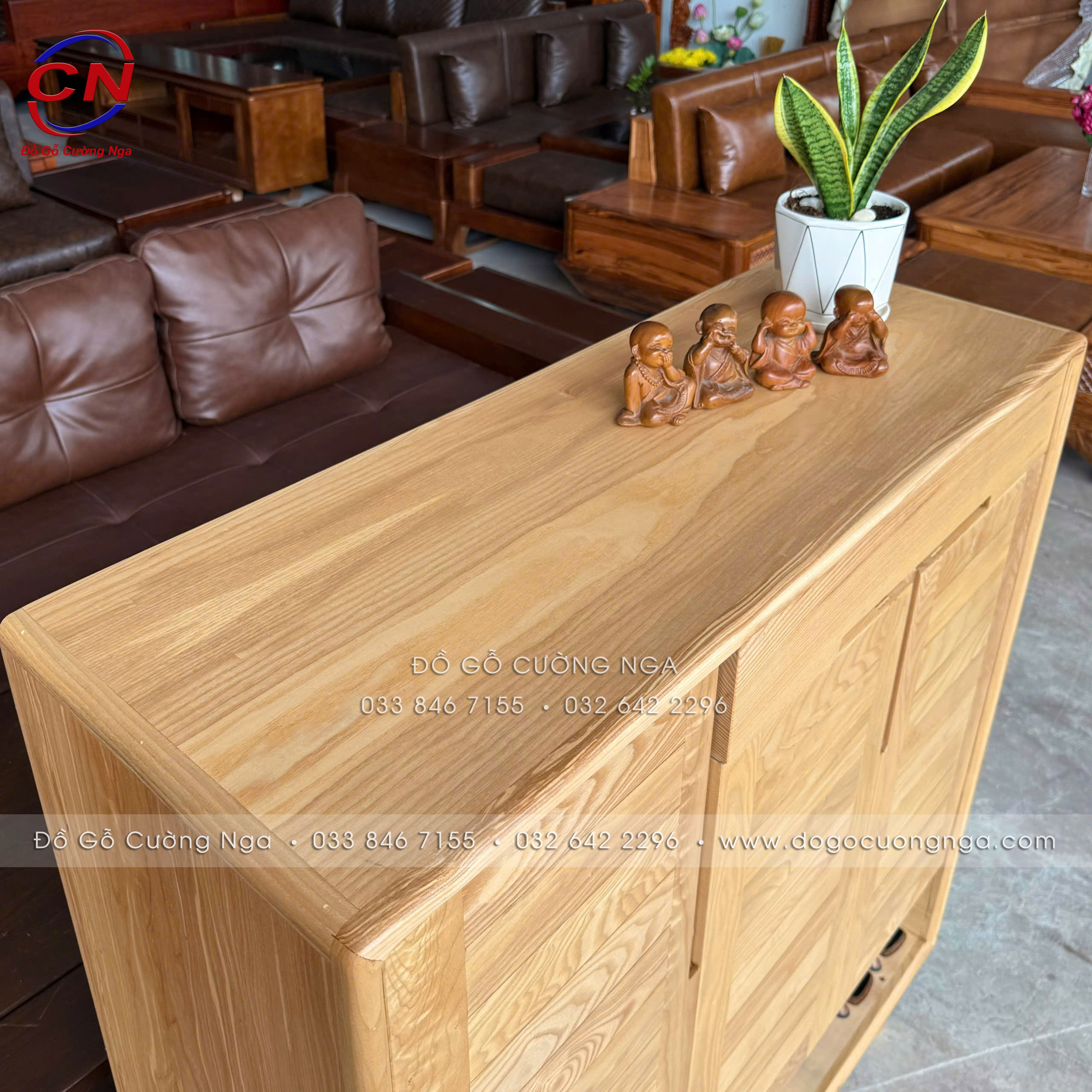TỦ GIÀY GỖ SỒI NGA 3 CÁNH