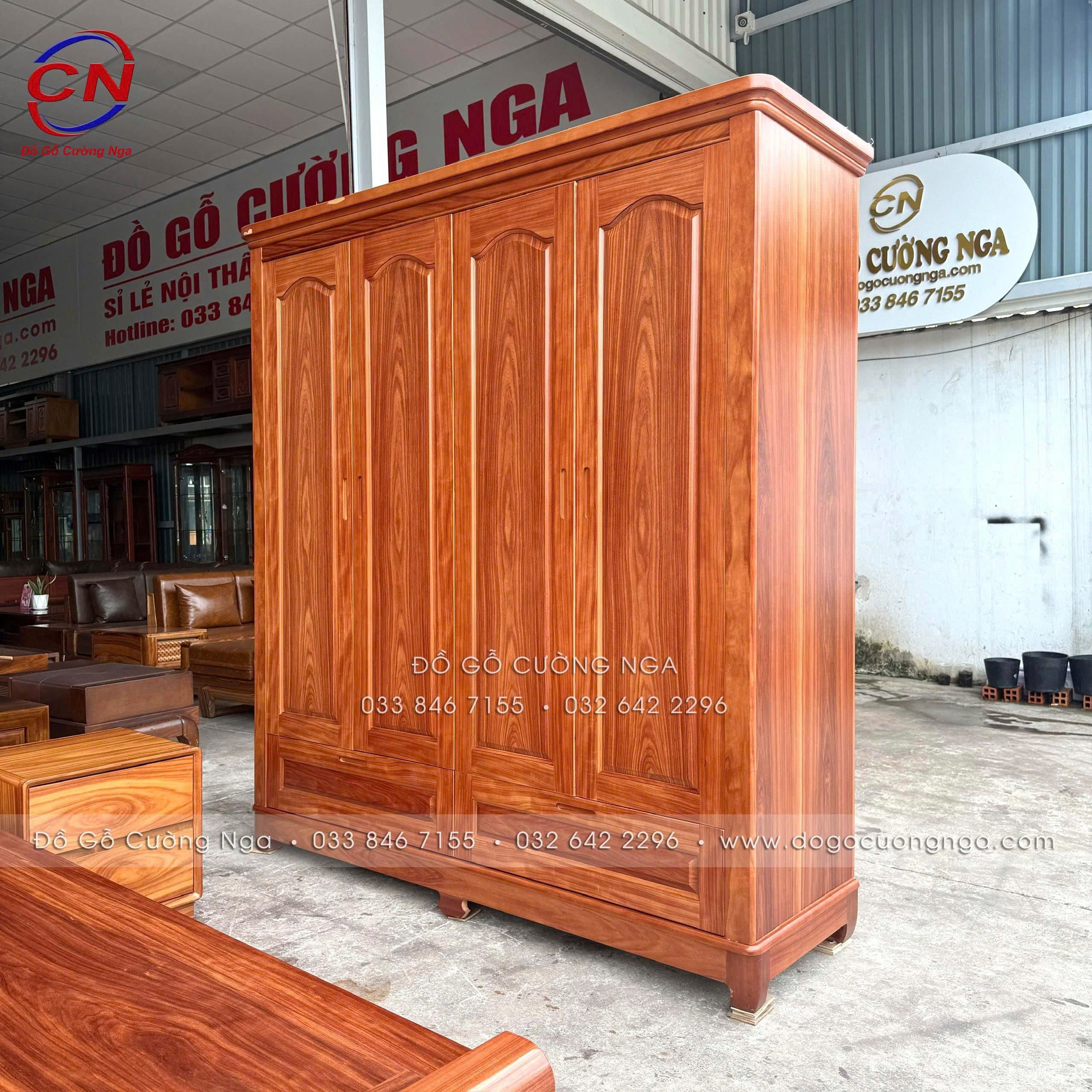 tủ áo gỗ cẩm vân hiện đại