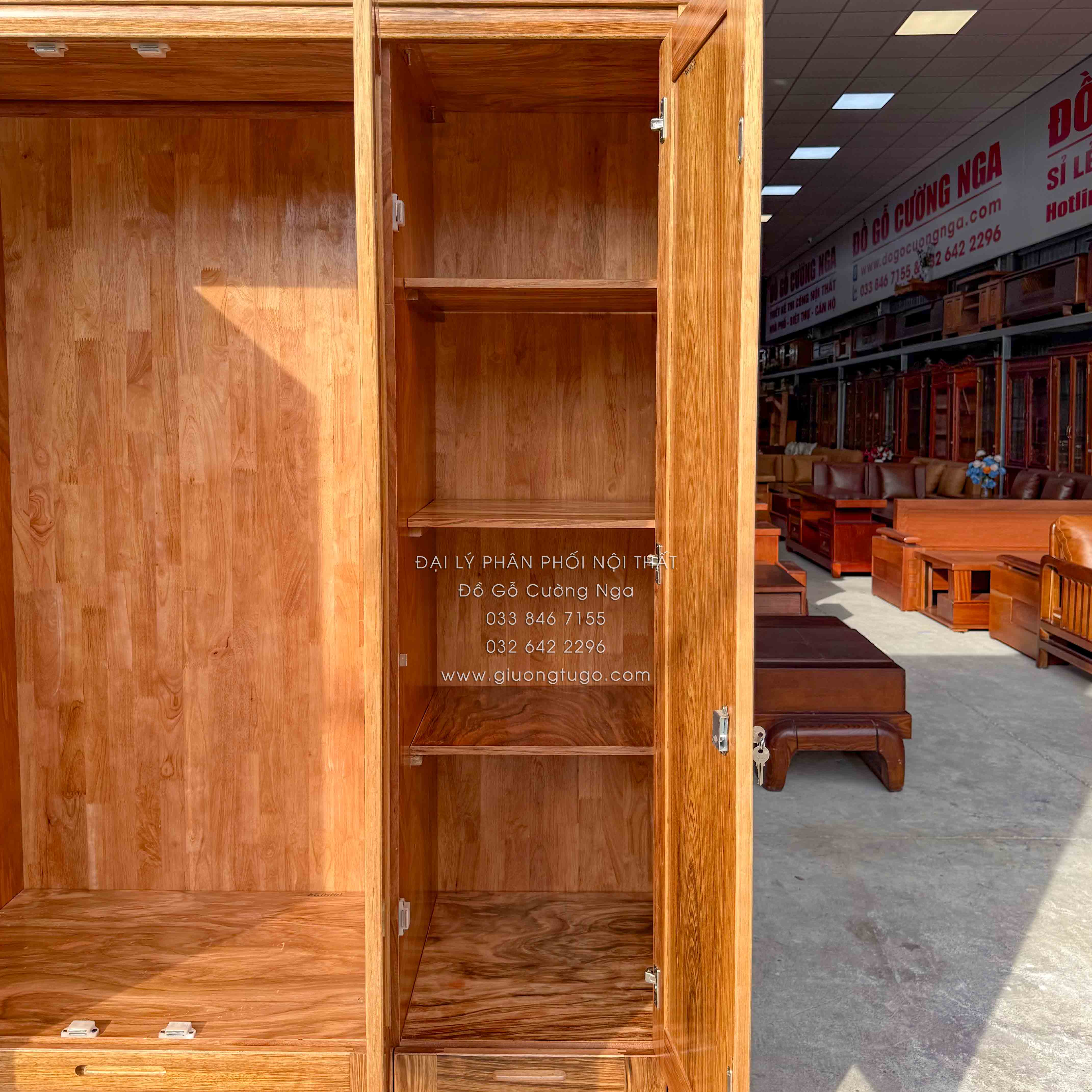 tu ao huong xam 4 canh kem goc trang tri