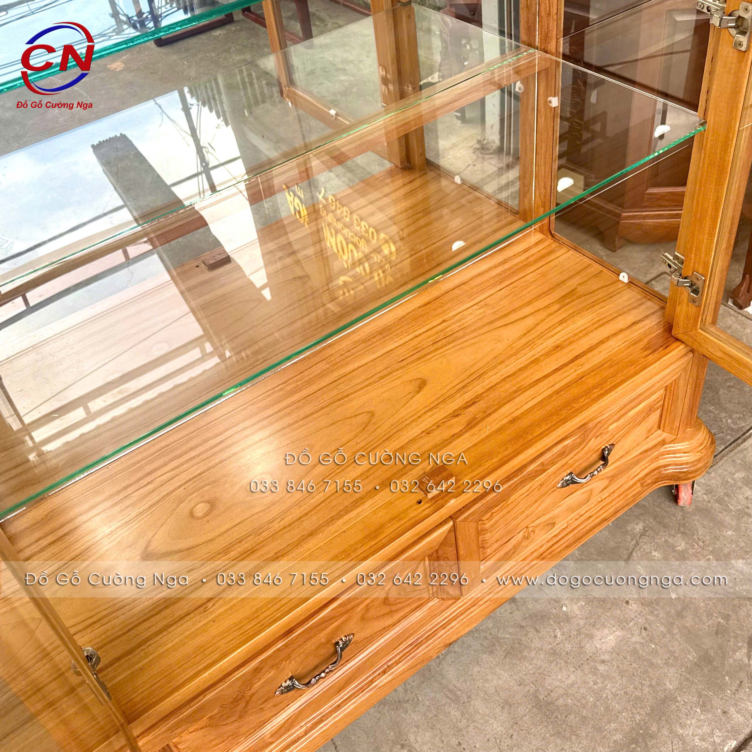 tủ rượu gỗ gõ đỏ 1m2 hiện đại 