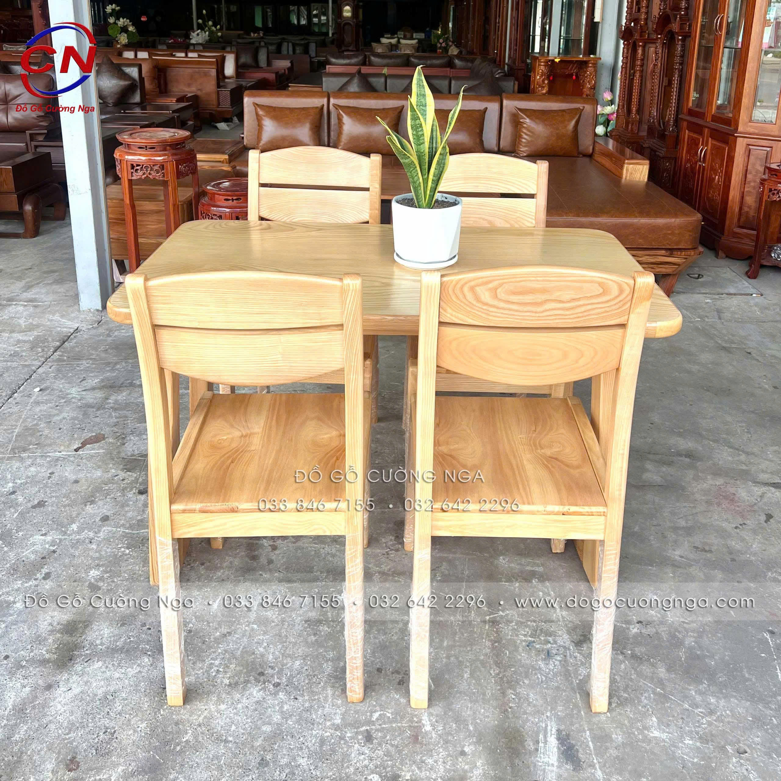 bàn ăn gỗ sồi 4 ghế 
