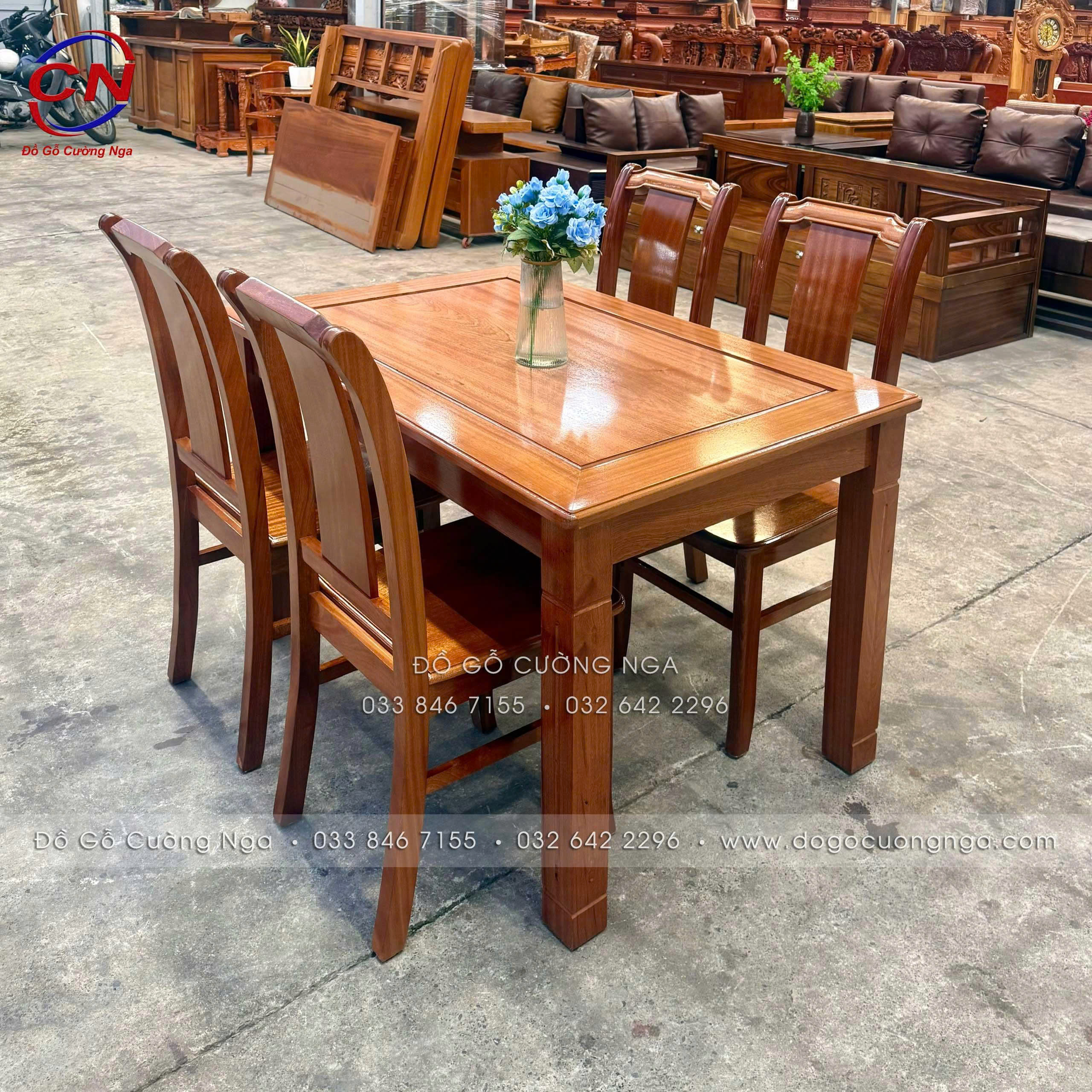 BÀN ĂN GỖ XOAN DÀO 4 GHẾ