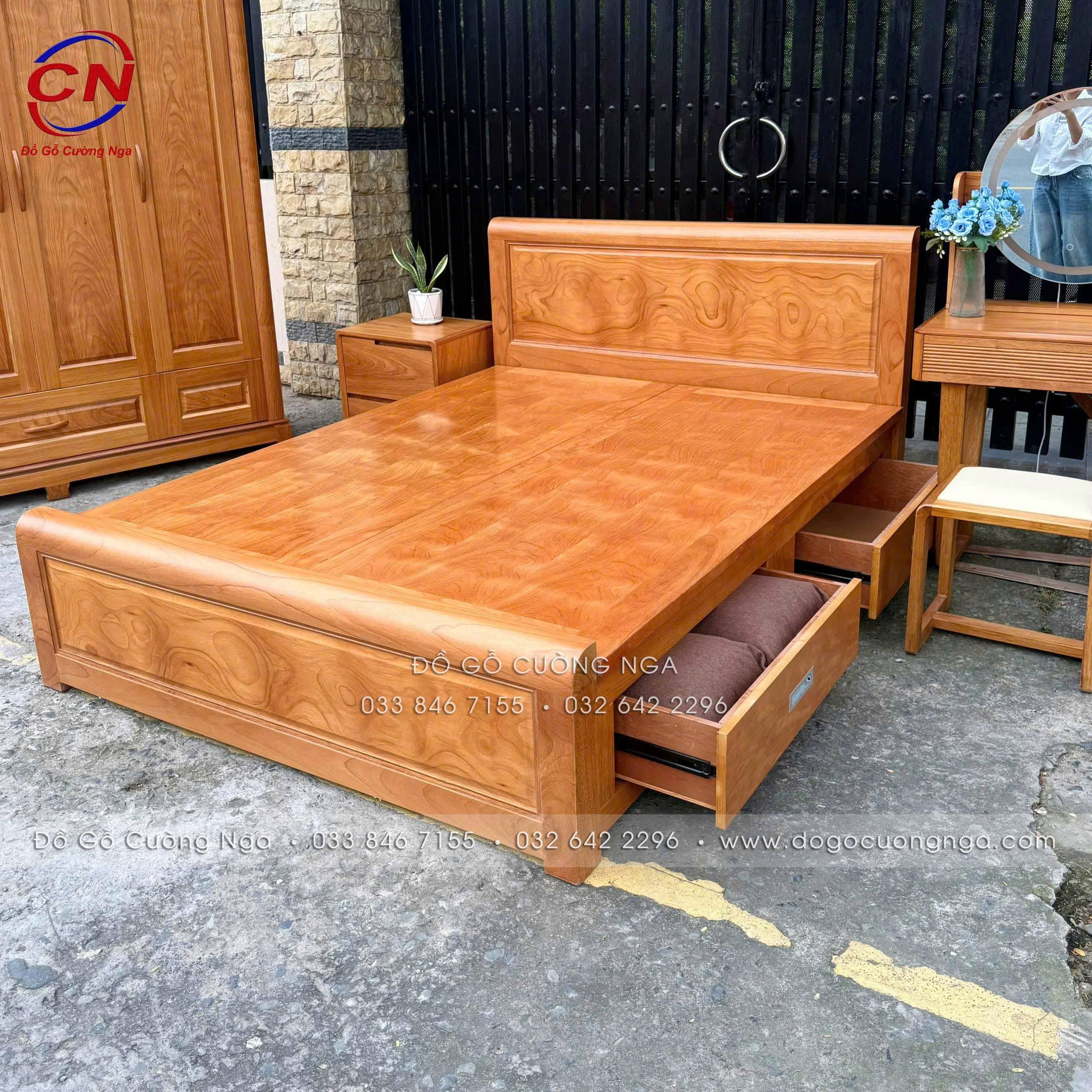 combo phòng ngủ gỗ gõ đỏ 