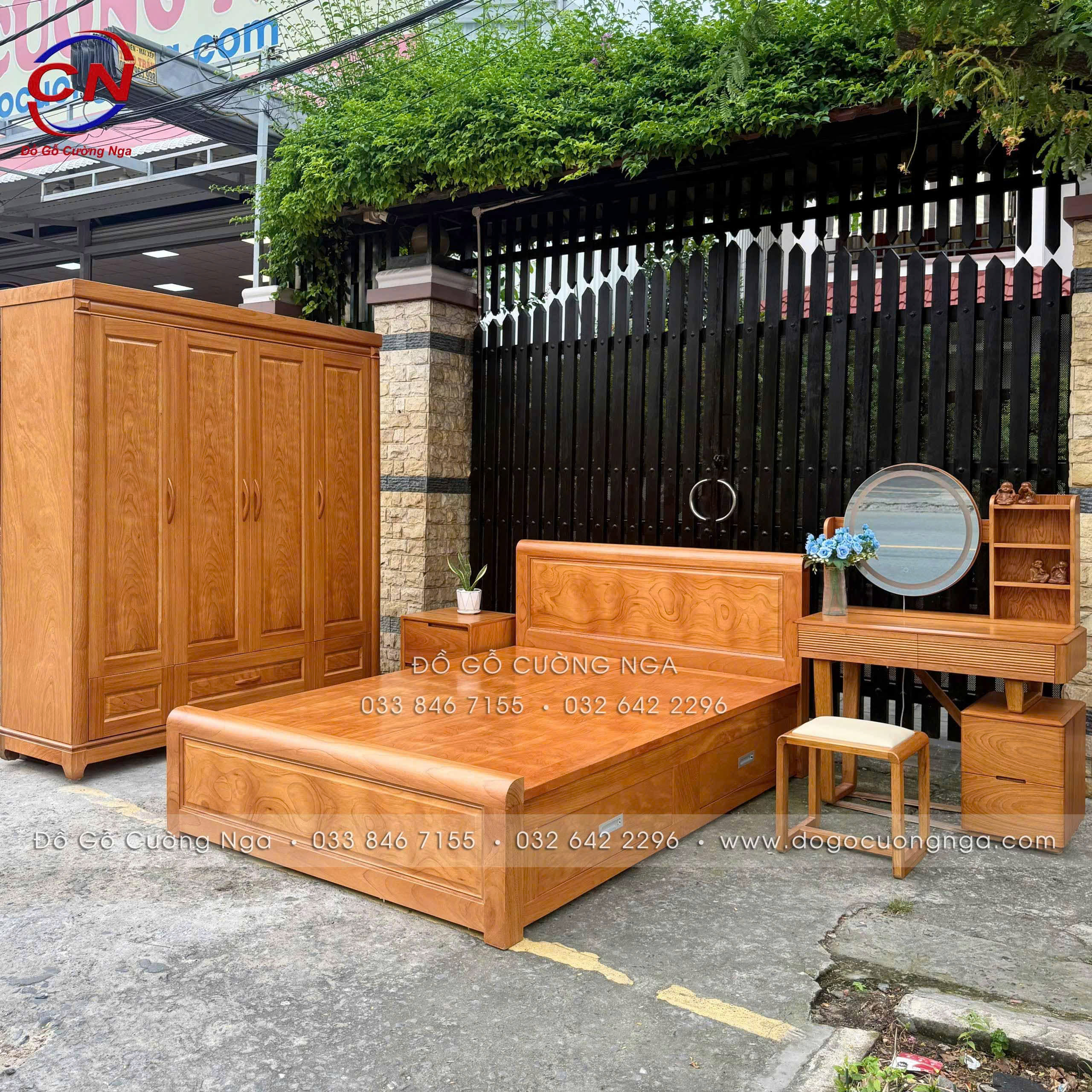 giường ngủ gỗ gõ đỏ 