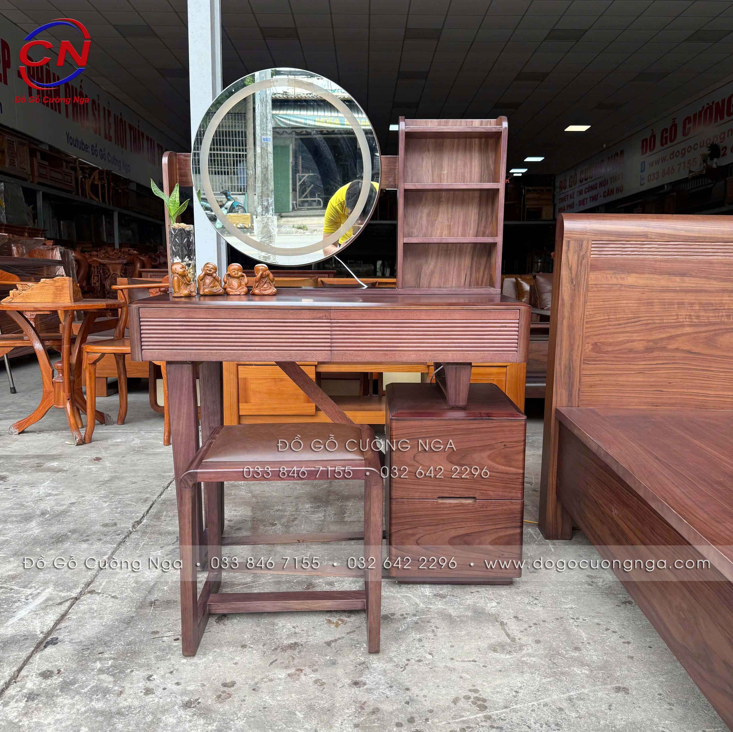 ban trang điểm gỗ óc chó