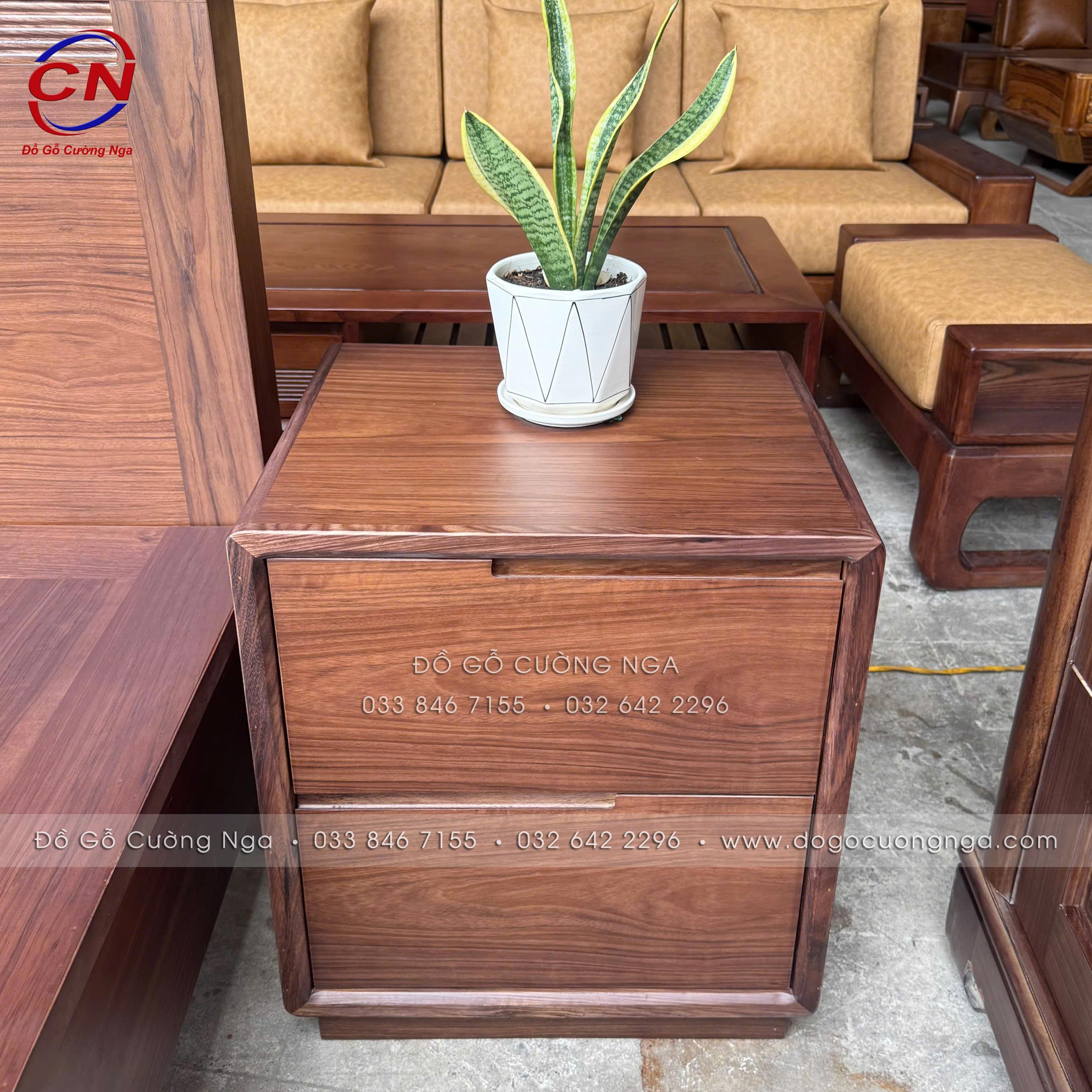 tủ đầu giường gỗ óc chó