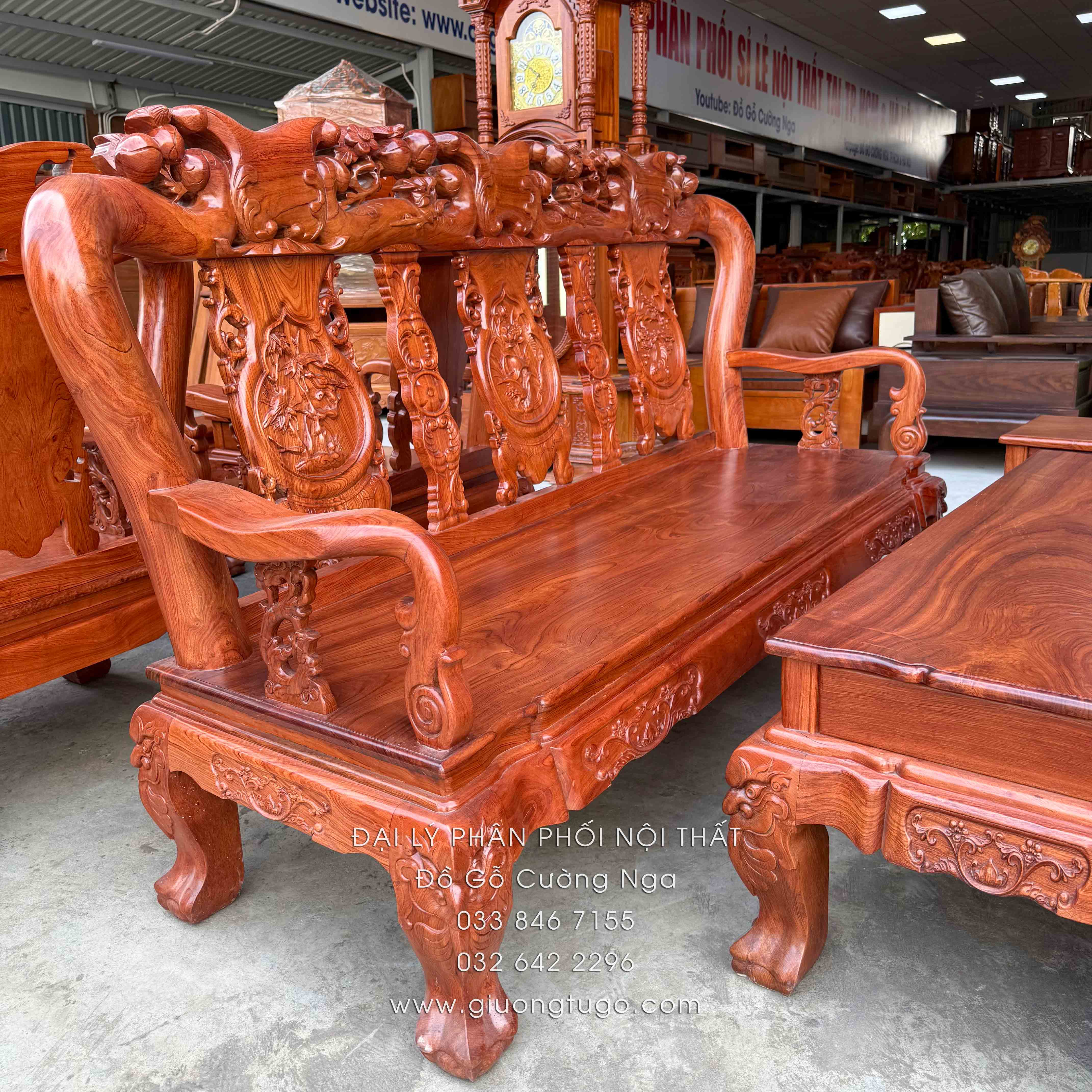 salon gỗ hương đá tay 10