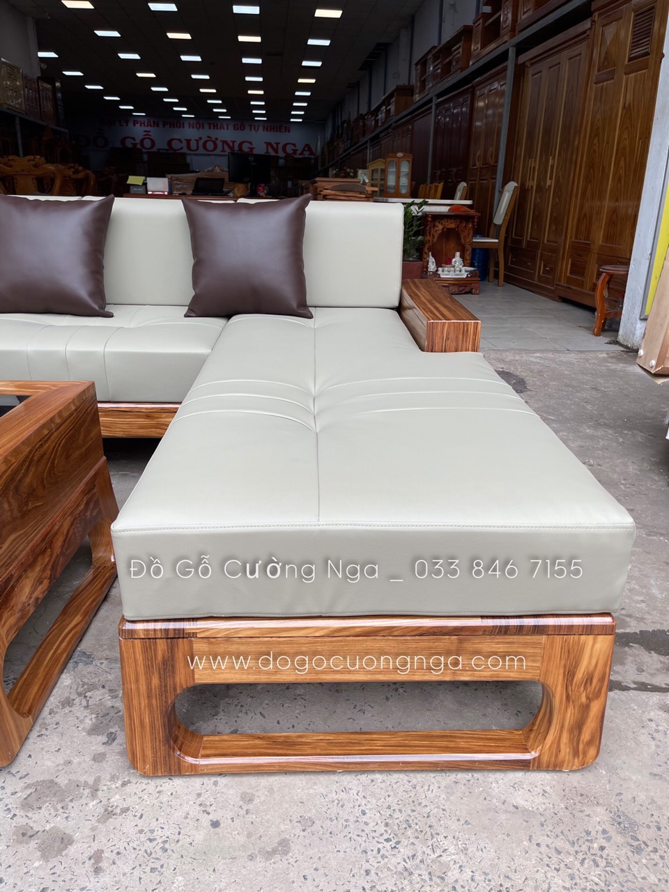 sofa gỗ hương xám 