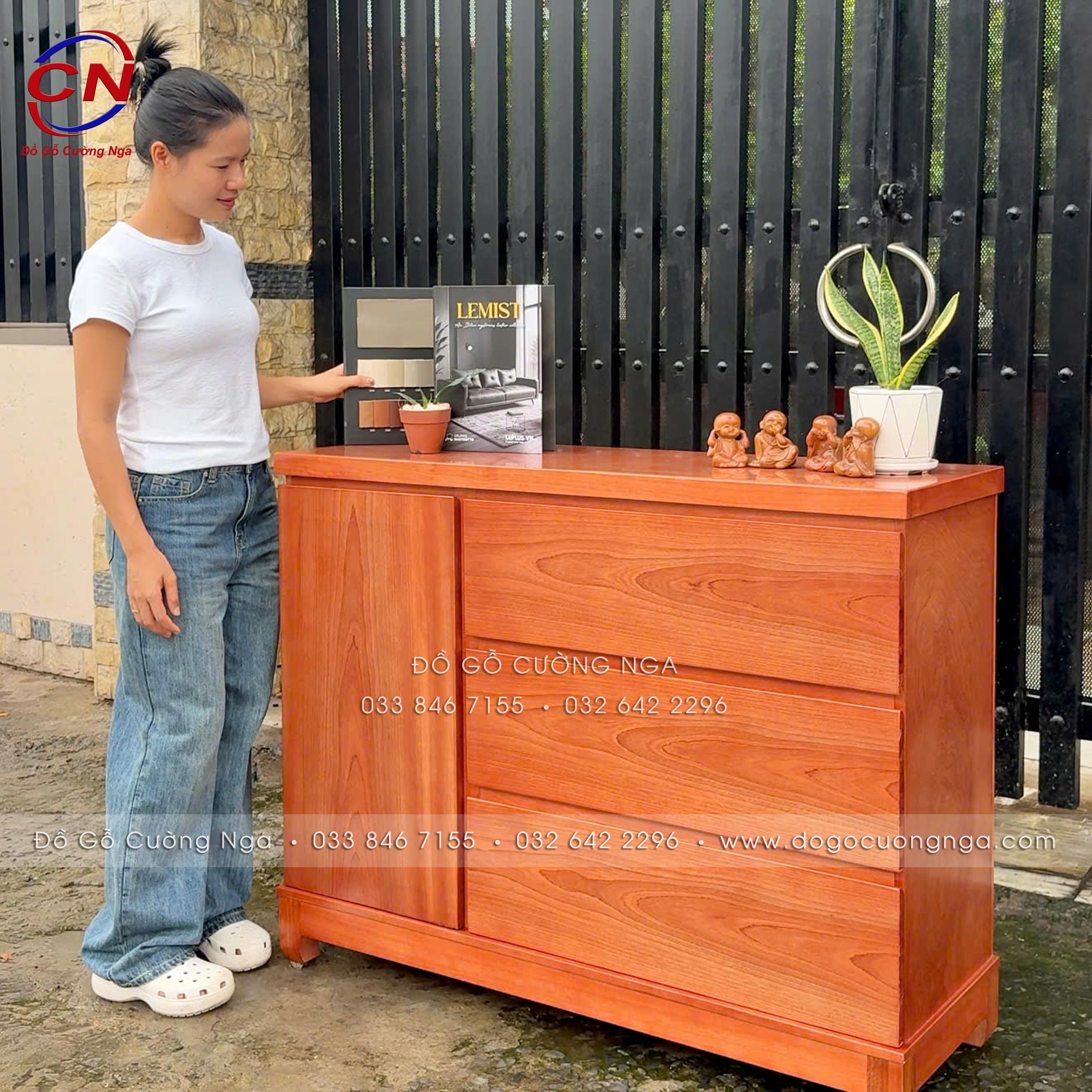 tủ ngăn kéo xoan đào