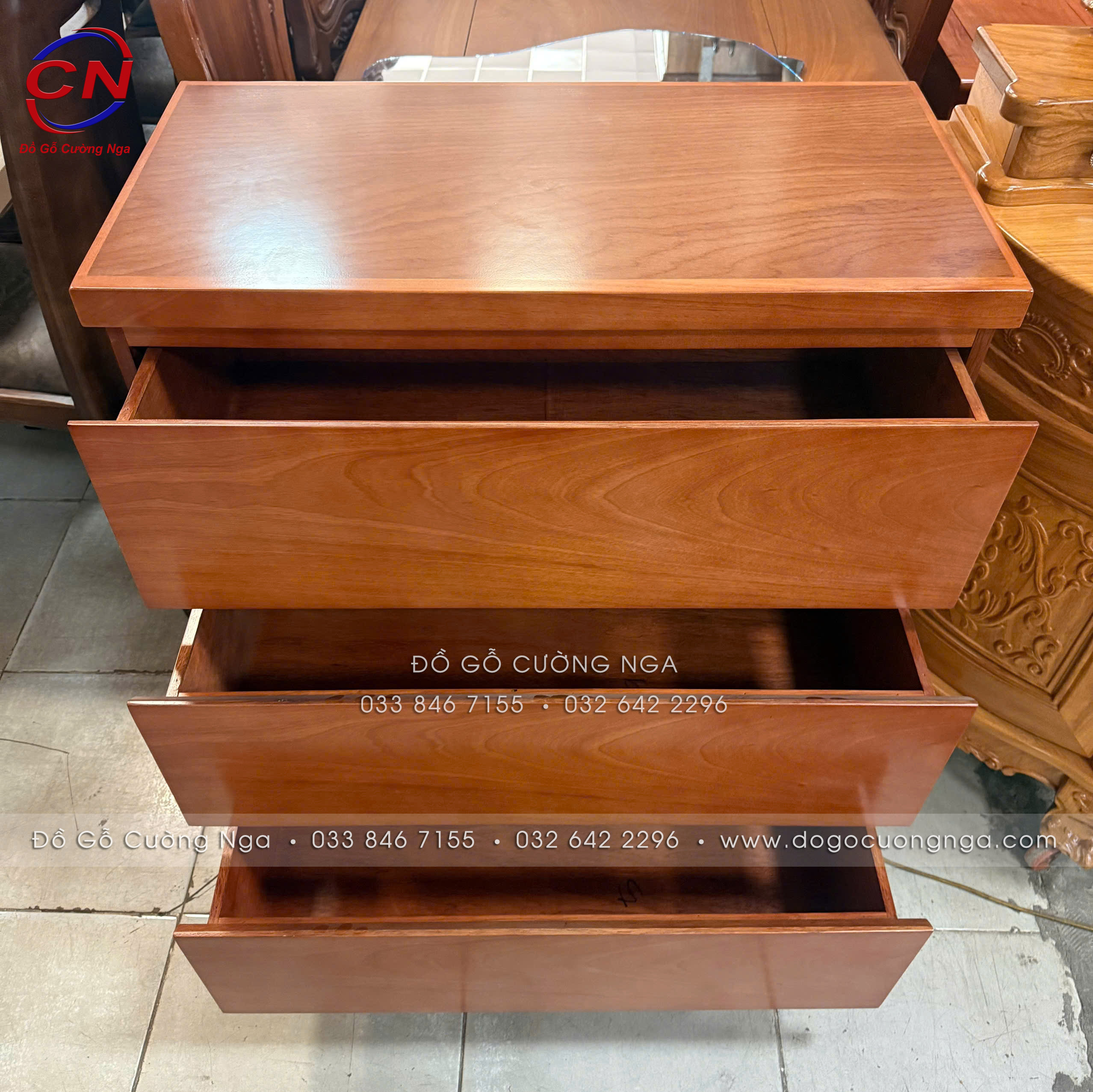 tủ ngăn kéo gỗ xoan đào
